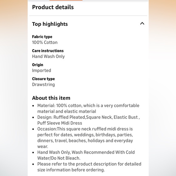 Off-Shoulder midi dress cream ivory smocked lightweight cottagecore feminine L - Picture 4 of 16